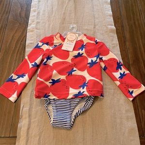 2 piece long sleeve swim suit 9m. Brand new